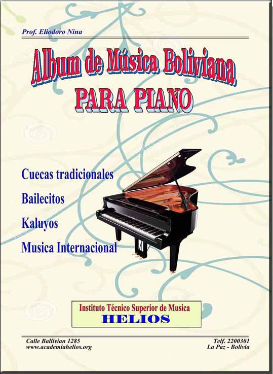 Portada de Álbum de Música Boliviana para Piano