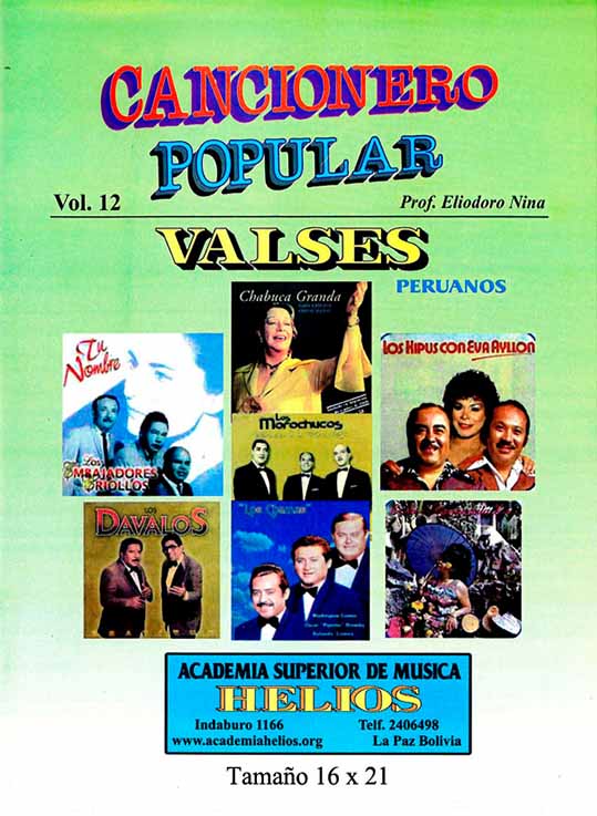 Portada de Cancionero Popular: Valses Vol. 12